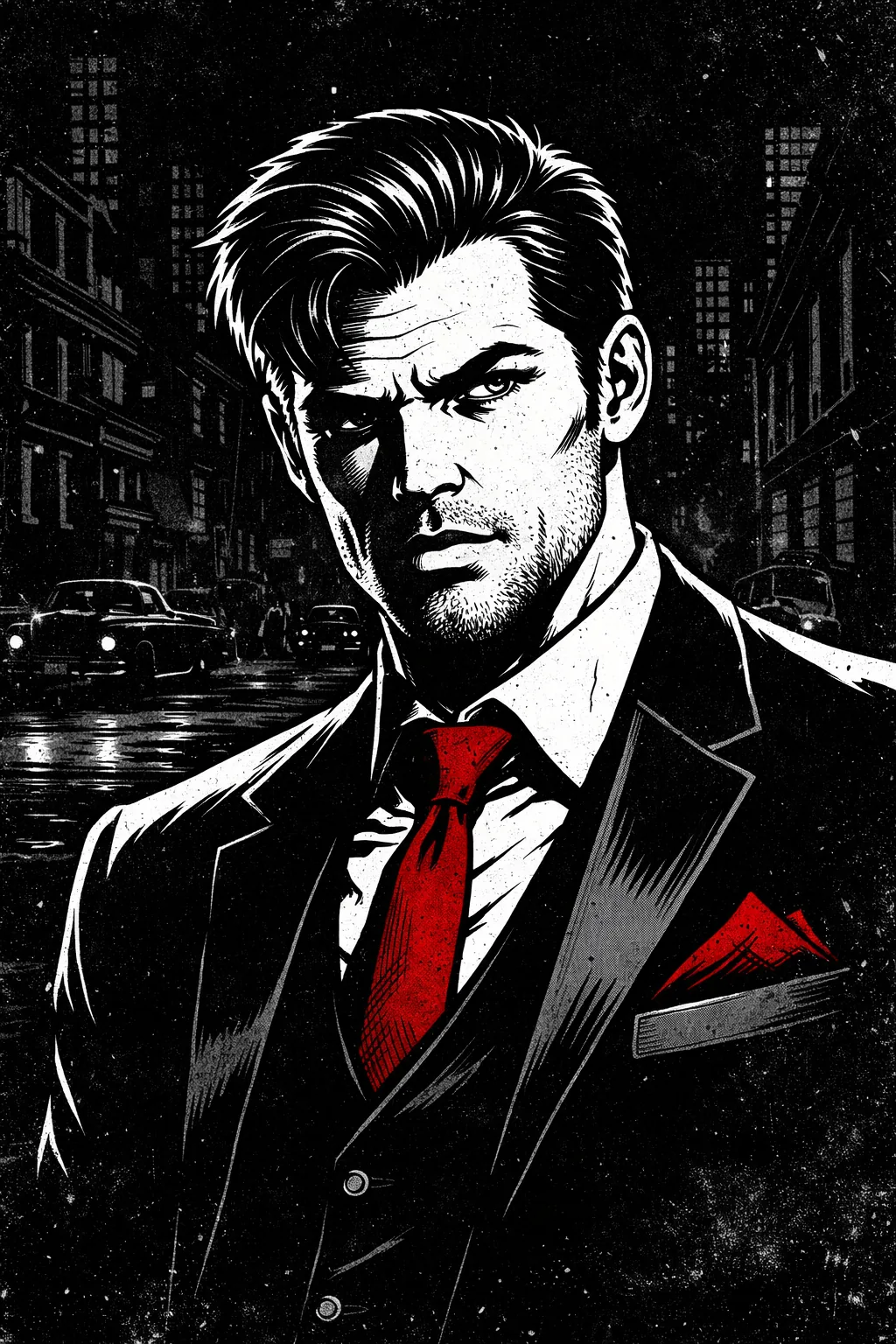 FirePro comic-style illustration of a man in a hat and coat